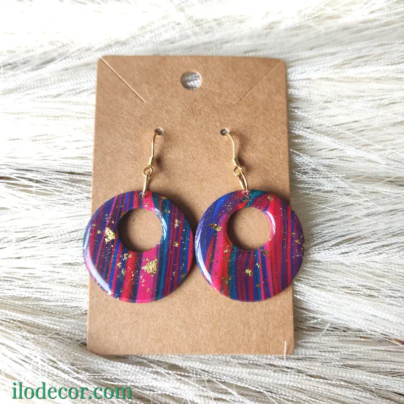 boucles d’oreilles artisanales en pâte polymère et or – collection Éclats colorés