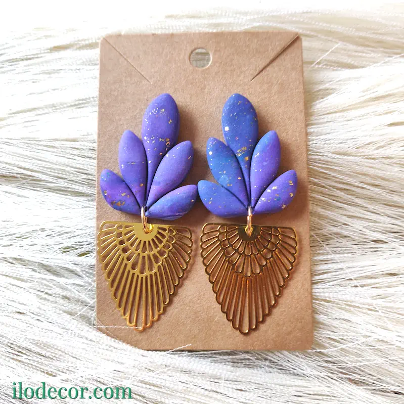 boucles d’oreilles artisanales en pâte polymère et or – collection Éclats colorés
