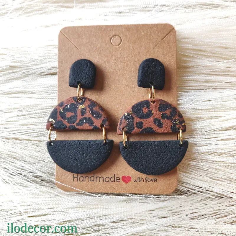 boucles d’oreilles artisanales en pâte polymère et or – collection Éclats colorés