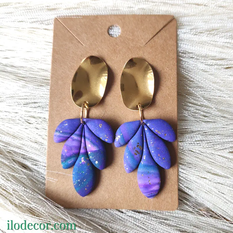 boucles d’oreilles artisanales en pâte polymère et or – collection Éclats colorés