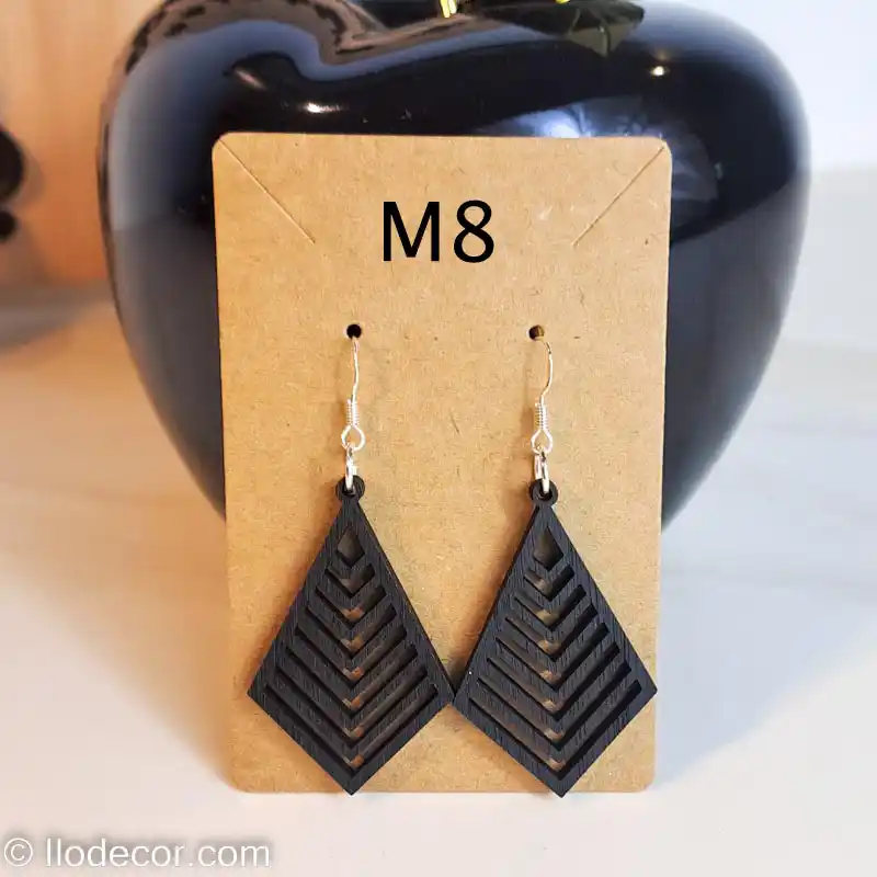 boucles d'oreilles Éventail art déco noir