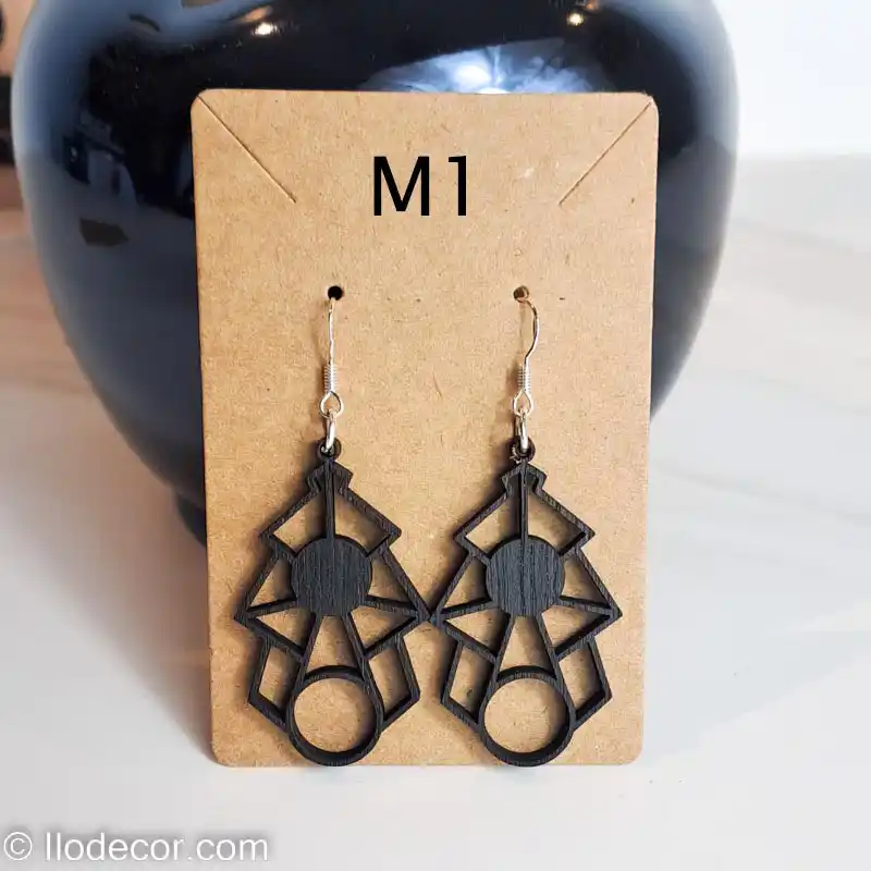 boucles d'oreilles goutte géométrique noir