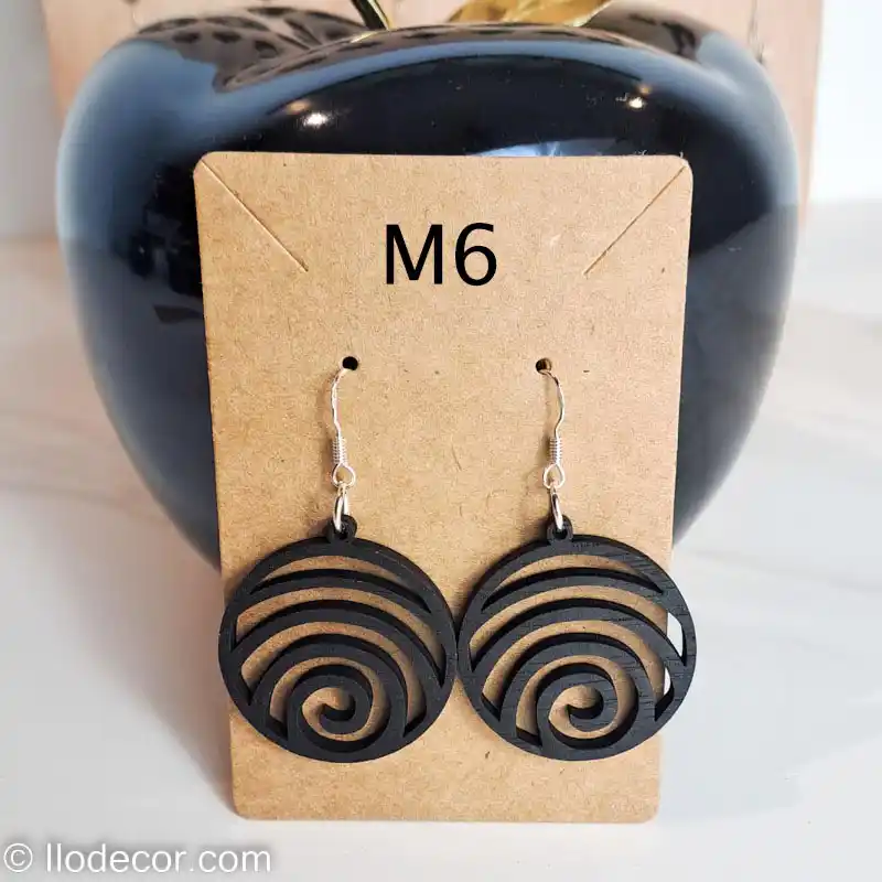 boucles d'oreilles goutte spirale noir