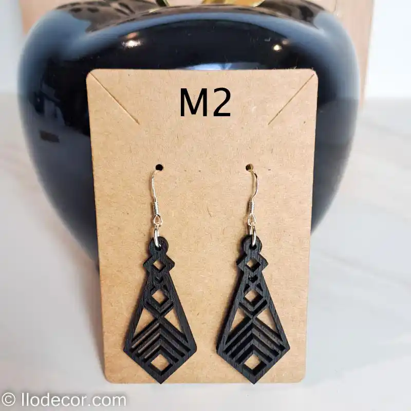 boucles d'oreilles mandala floral noir