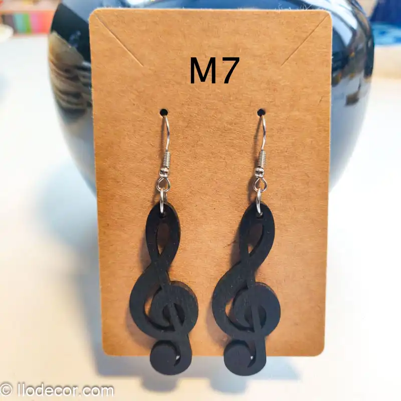 boucles d'oreilles abstraite moderne noir