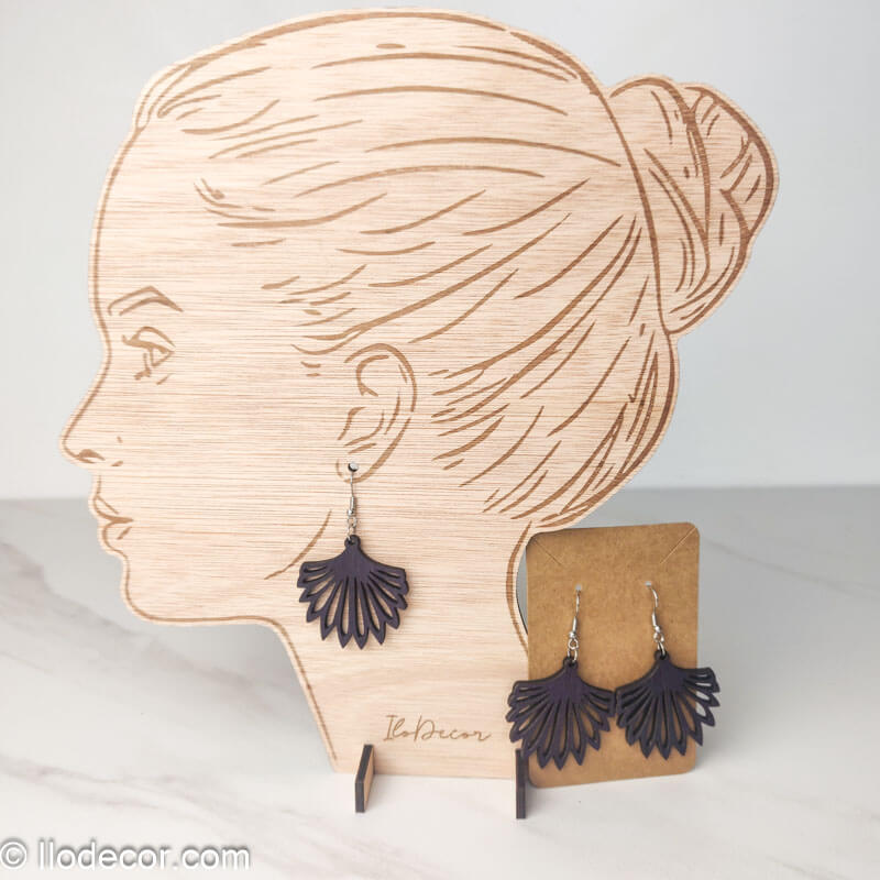 Boucles d'oreilles Pendantes "Goutte Étoilée" - Noir Mat